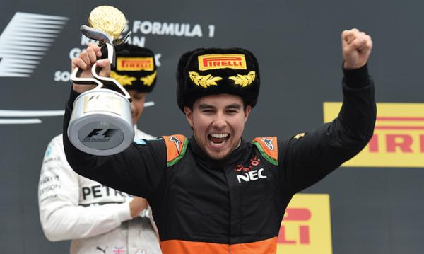 Gran podio de Checo P&eacute;rez en Rusia, el quinto en su historial F1