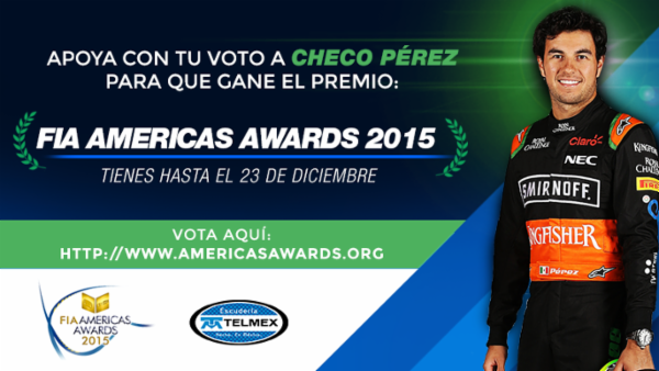 Apoya a Checo P&eacute;rez en los FIA  Americas Awards